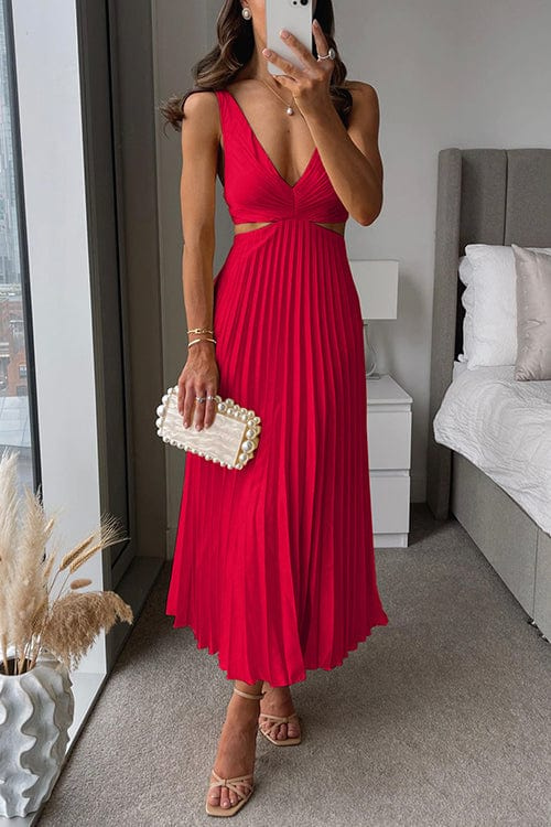 Melodie Robe Plissée Satinée Femme – Tissu Luxueux et Doux & Coupe Élégante et Flatteuse