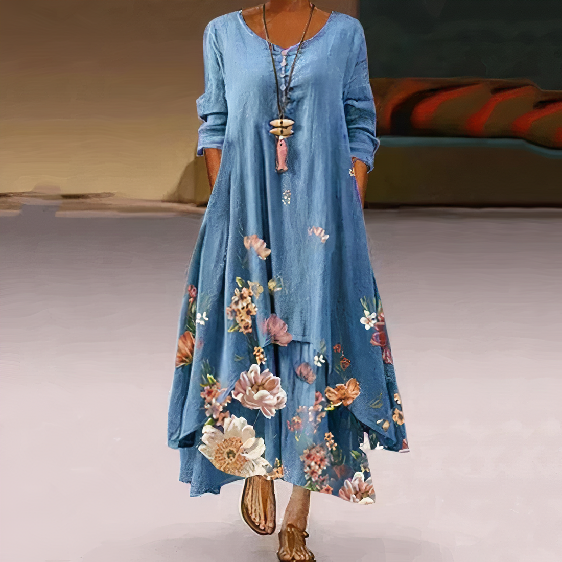 Lizbeth Robe Coton Femme – Élégante Robe Écoresponsable et Respirante pour Toute Saison