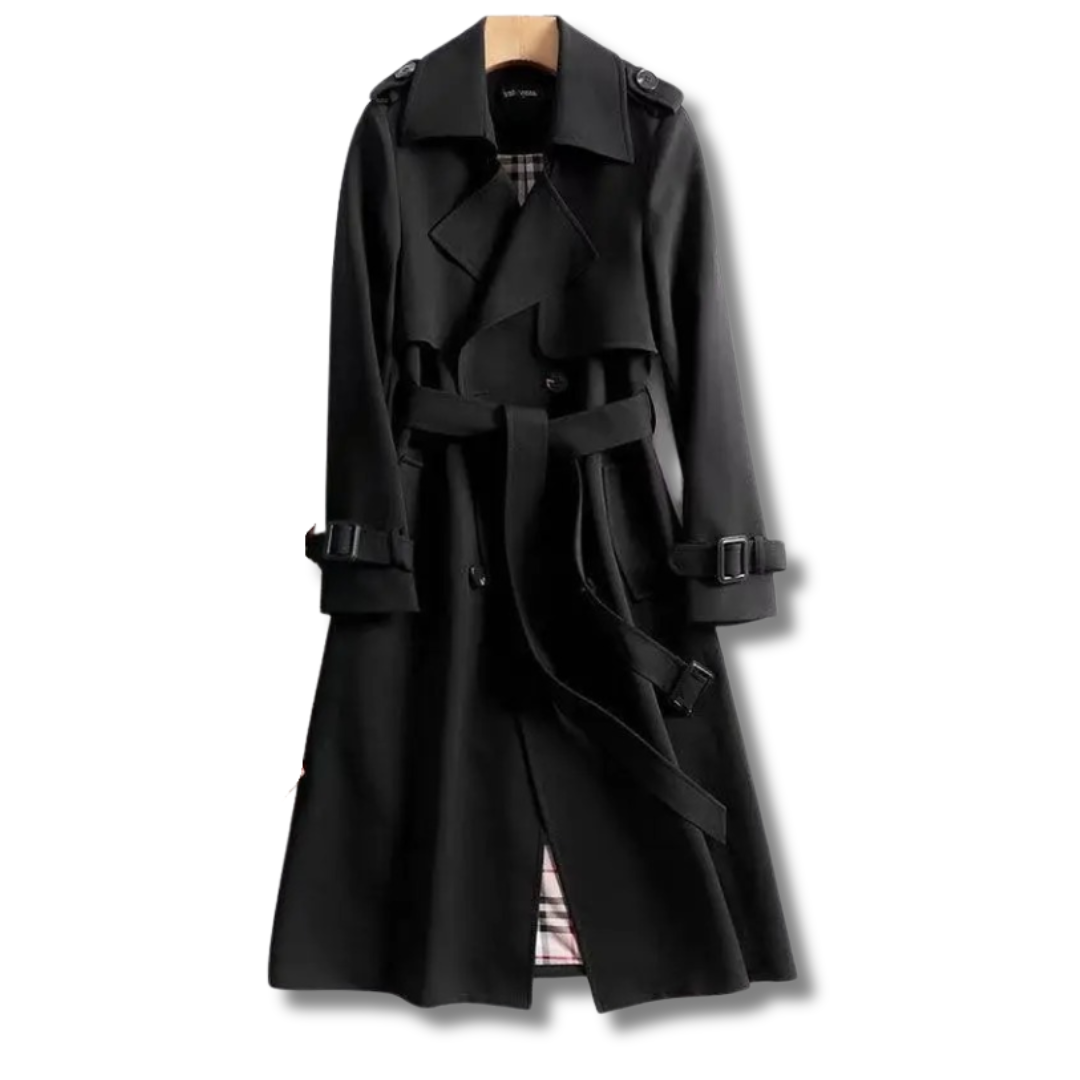 Emilia Trench Femme Élégant – Manteau Long Chic & Polyvalent pour Toutes Saisons