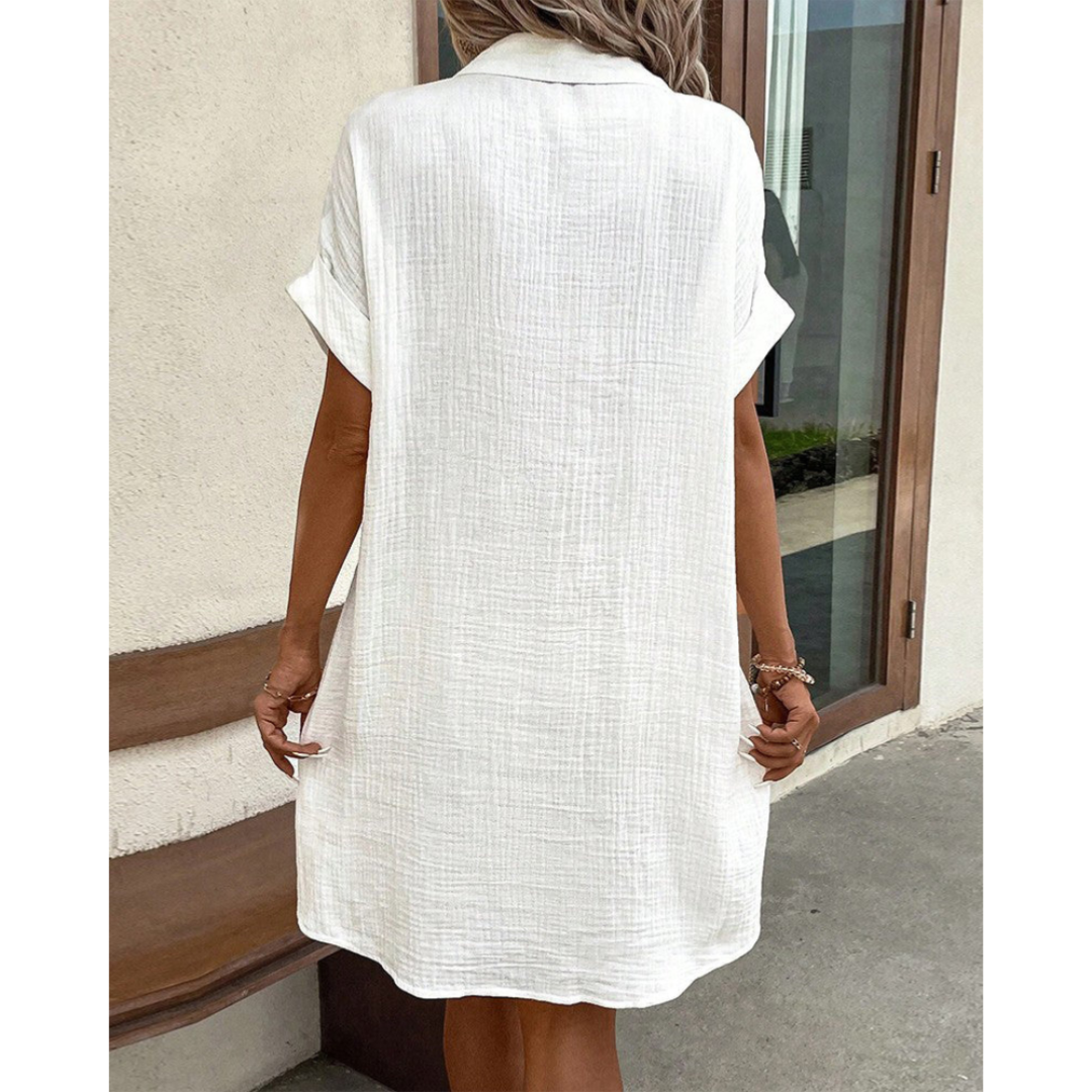 Robe Chemise Femme Gabriele – Élégante Robe d’Été avec Taille Marquée & Coupe Aérée