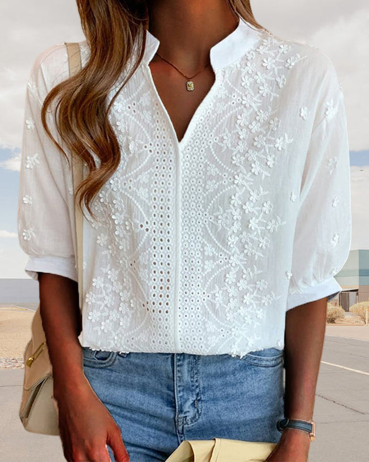 Emelia Blouse Femme – Haut Élégant avec Manches Bouffantes & Coupe Confortable