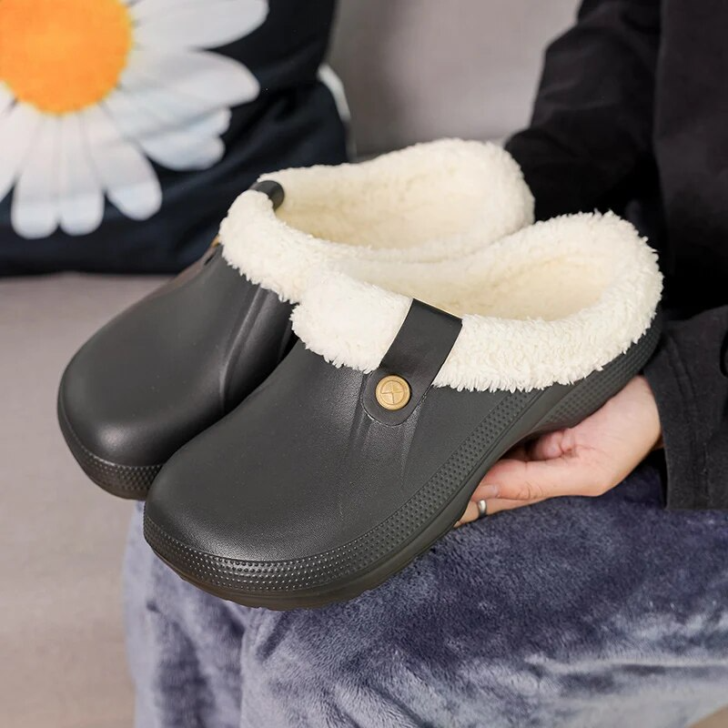 Gwen Briskey Zuecos Calientes para Mujer – Pantuflas Cómodas Forradas para Interior y Exterior