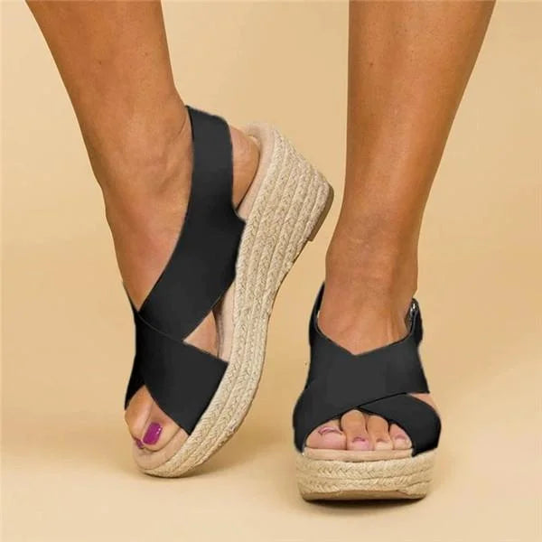 Sandalias de verano para mujeres de Isadora: sandalias ortopédicas con talón compensado y suela cómoda