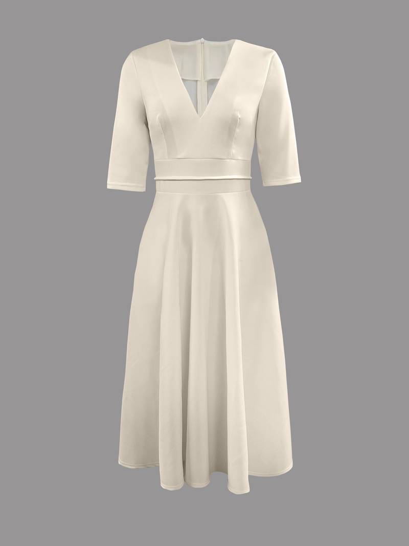 Paisley Women's Midi Dress - elegante abito schiacciante con gonna v e svasata per cerimonie