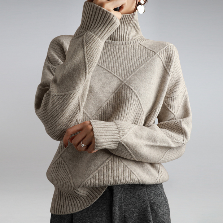 Luciana Pull Femme – Col Roulé Élégant en Cachemire Doux & Chic Intemporel