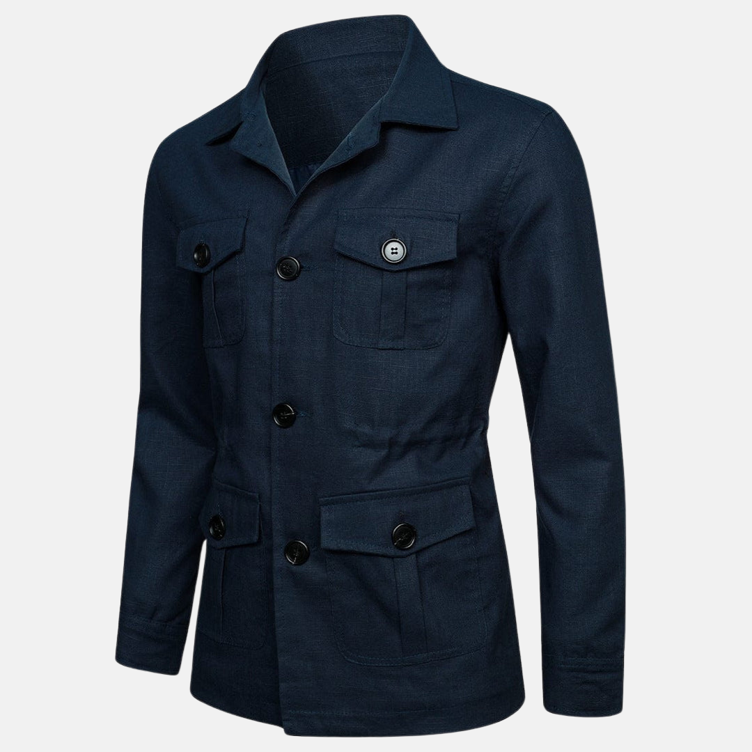 Vince Veste Uomo Elegante – Stile Classico con Tasche Multiple & Chiusura a Bottoni
