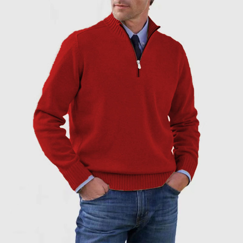 Brad Pull Quarter-Zip Homme – Tricot Doux Respirant avec Col Zippé & Coupe Regular