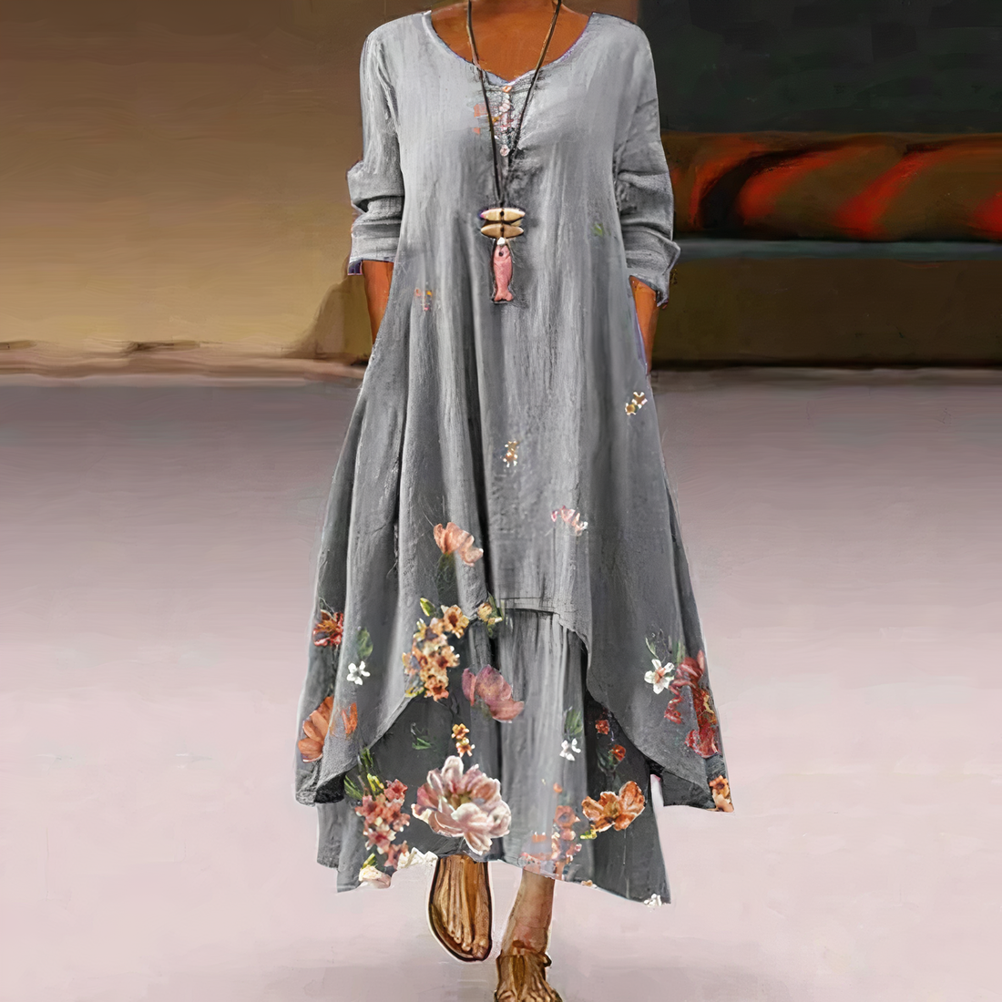 Lizbeth Robe Coton Femme – Élégante Robe Écoresponsable et Respirante pour Toute Saison