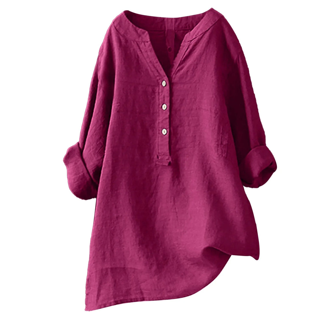 Crimson Blouse Femme – Tissu Léger et Respirant, Col V Rouge Intense & Style Polyvalent