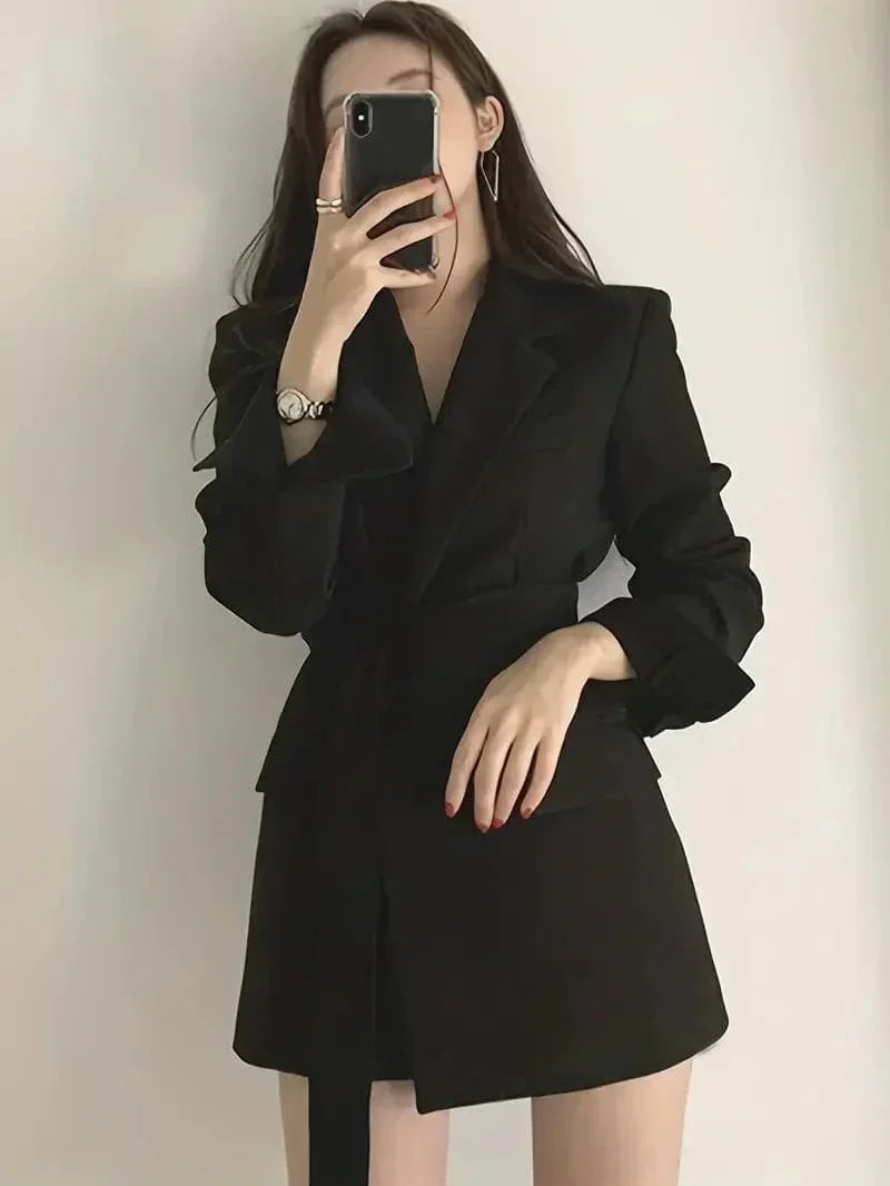 Nélia Robe Blazer Femme – Élégante Robe Tailleur Chic à Manches Longues pour Toutes Occasions