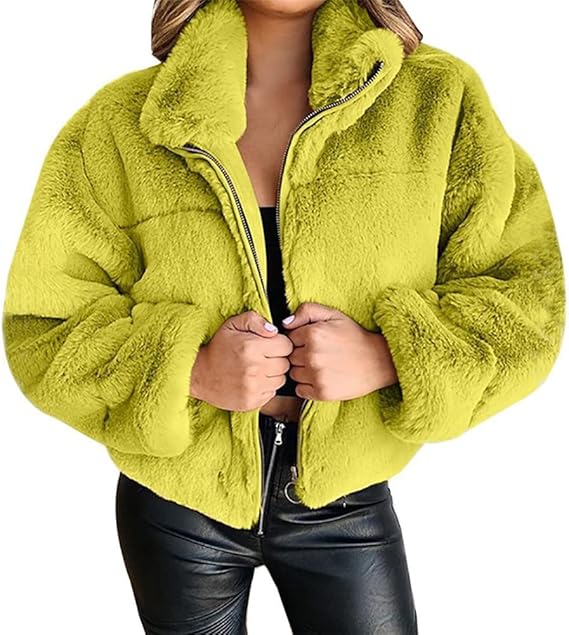 Terry Teddy Vest Woman – Soft Winter Coat with High Collar & Modern Zipped Cut