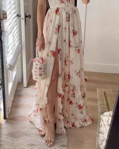 Amelia Robe Maxi Femme – Robe Fleurie Légère avec Coupe Romantique & Look Élégant