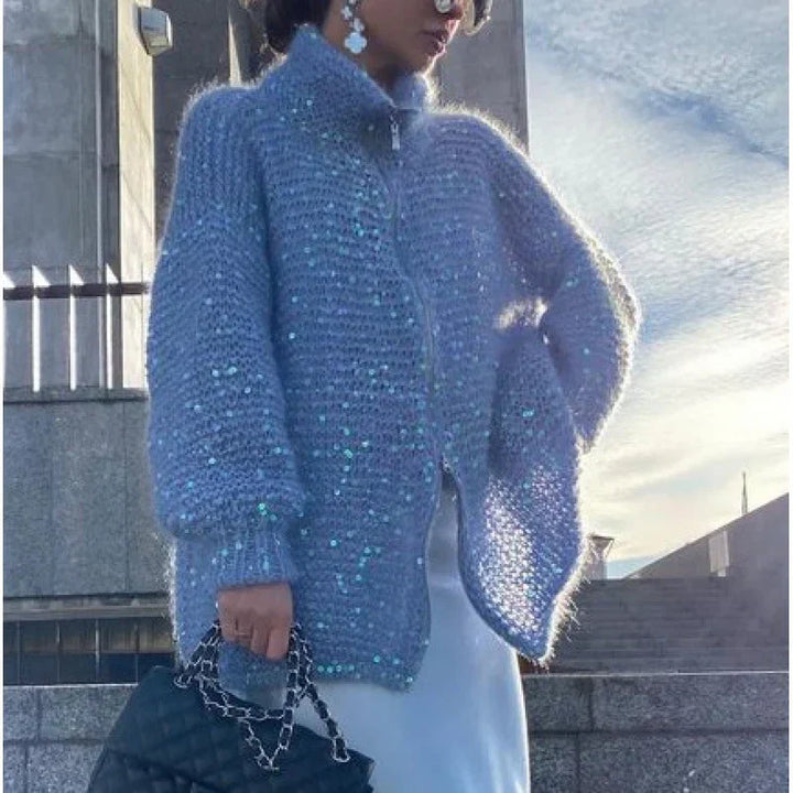 Sol Cardigan Femme – Gilet Élégant à Paillettes Confortable & Sophistiqué