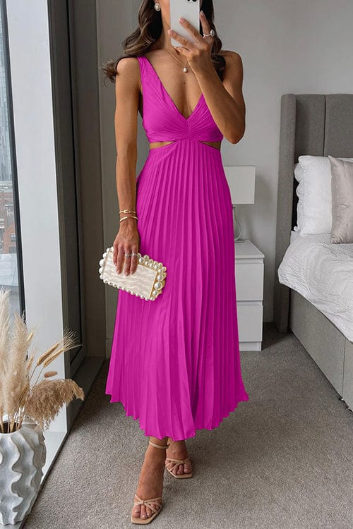 Melodie Robe Plissée Satinée Femme – Tissu Luxueux et Doux & Coupe Élégante et Flatteuse