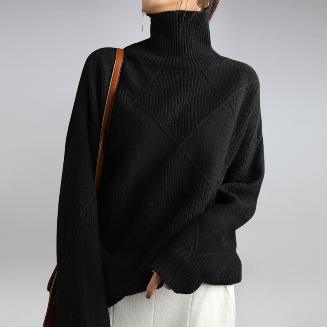 Haley Pull Femme – Pull Doux à Col Roulé Chaud & Élégant pour l’Automne et l’Hiver
