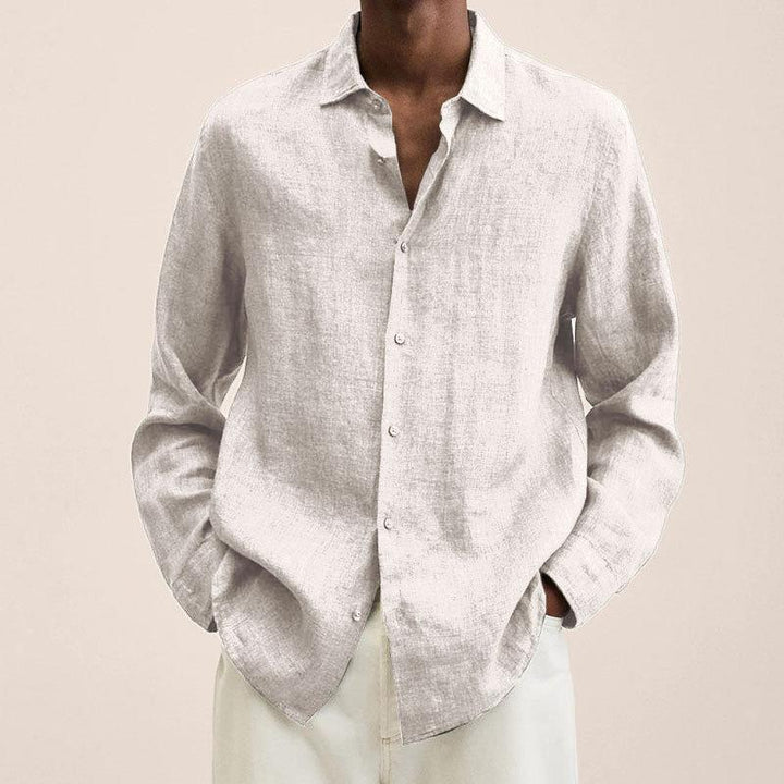 Camicia Giovanni Man - Lin traspirante, maniche lunghe, design classico ed elegante