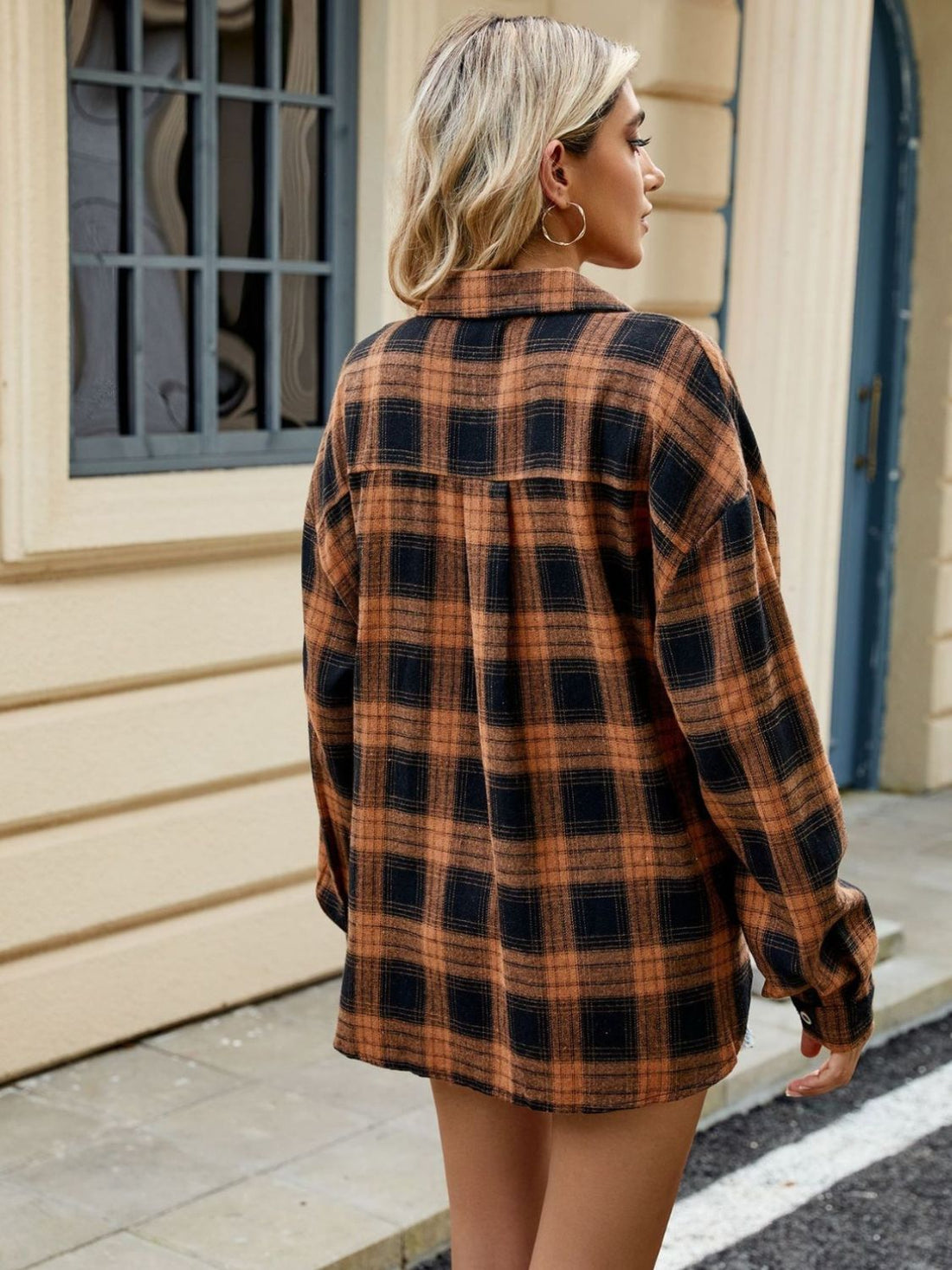 Ley Chemise Femme – Chemise à Carreaux Élégante à Manches Longues Style Décontracté Chic