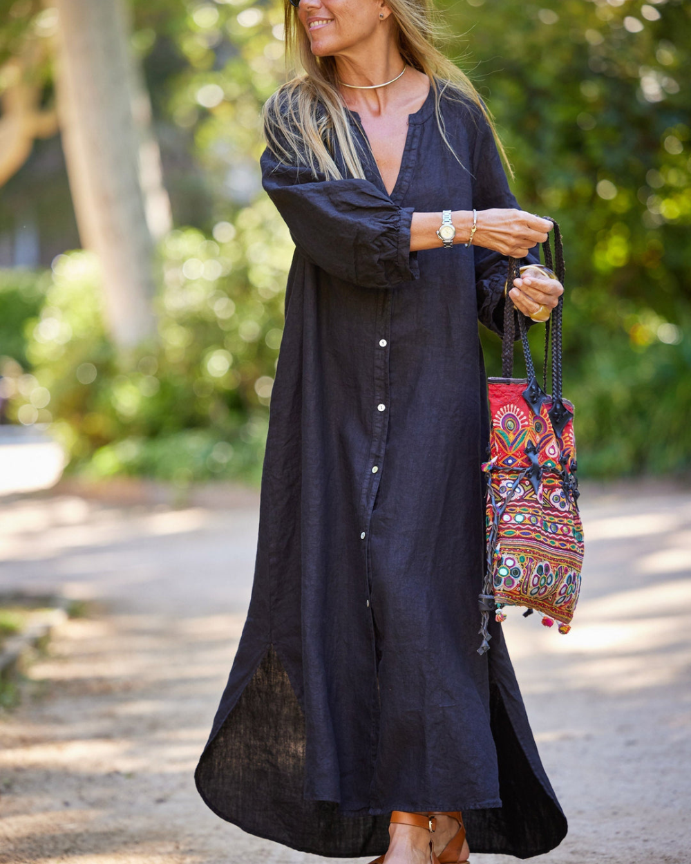 Sereana Robe d’Été Femme – Robe Élégante en Soie avec Coupe Flatteuse & Tissu de Luxe
