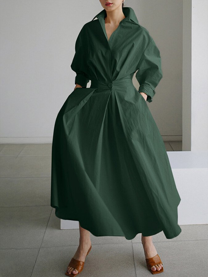 Shane Women's Midi Dress - Vintage style with curved waist & light flared skirt