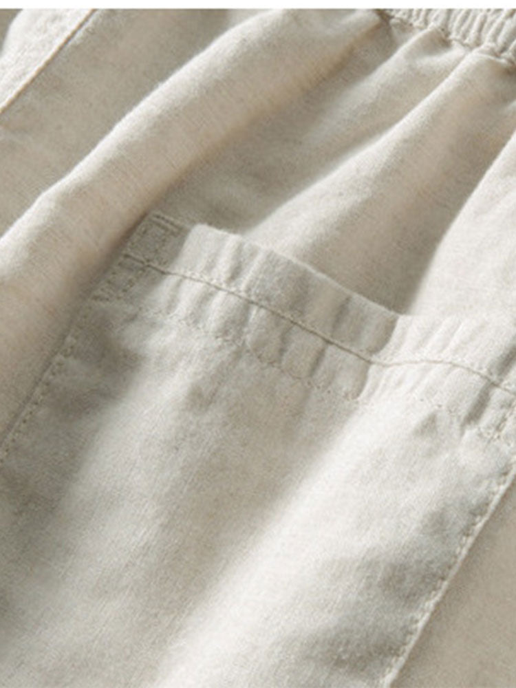 Set estivo per uomini di Richard - Look di lino traspirante con maniche corte e pantaloni comodi