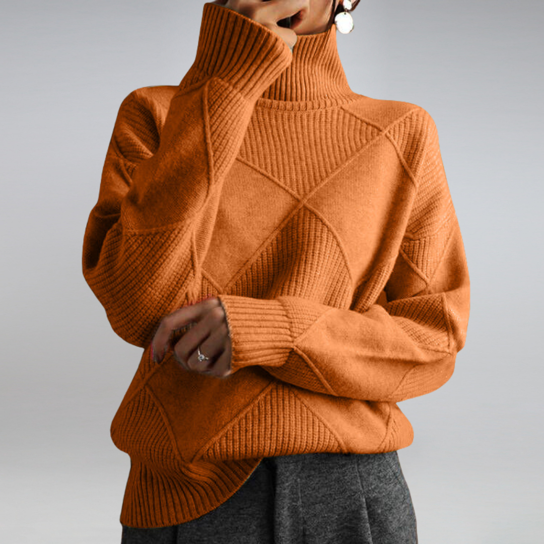 Luciana Pull Femme – Col Roulé Élégant en Cachemire Doux & Chic Intemporel