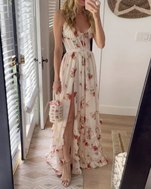 Amelia Robe Maxi Femme – Robe Fleurie Légère avec Coupe Romantique & Look Élégant