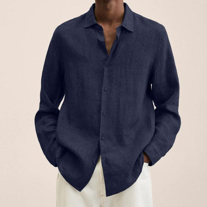 Camicia Giovanni Man - Lin traspirante, maniche lunghe, design classico ed elegante