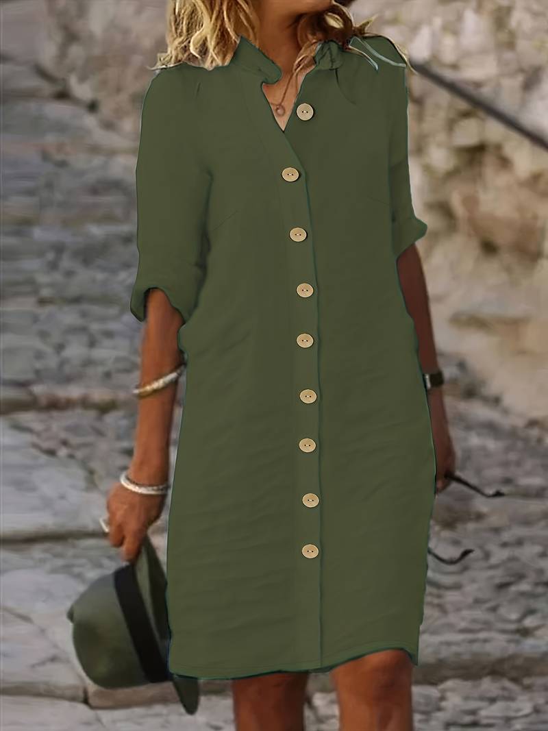 Robe Midi Femme Isabella – Robe Élégante Décontractée avec Design Simple & Coupe Confortable