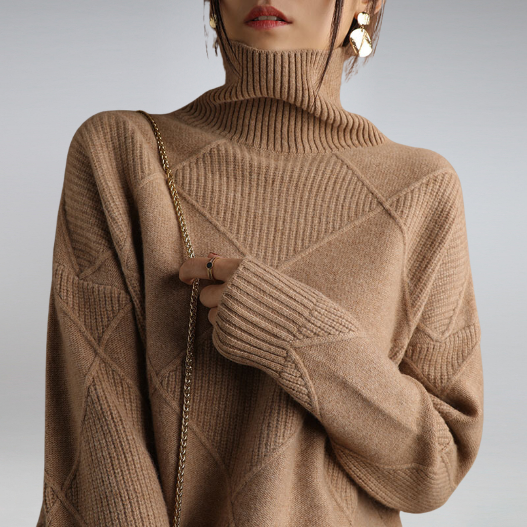 Haley Pull Femme – Pull Doux à Col Roulé Chaud & Élégant pour l’Automne et l’Hiver