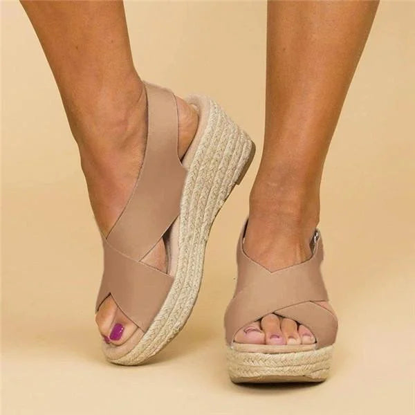 Sandalias de verano para mujeres de Isadora: sandalias ortopédicas con talón compensado y suela cómoda