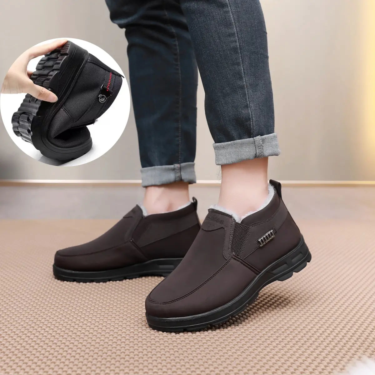 Ryan Zapatos de Invierno para Hombre – Zapatos Térmicos Calientes para Poner con Forro de Felpa