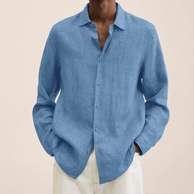 Camicia Giovanni Man - Lin traspirante, maniche lunghe, design classico ed elegante