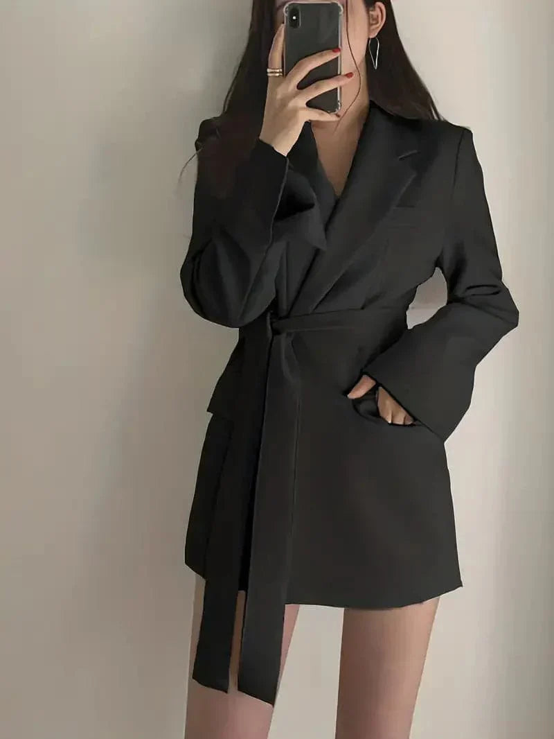 Nélia Robe Blazer Femme – Élégante Robe Tailleur Chic à Manches Longues pour Toutes Occasions