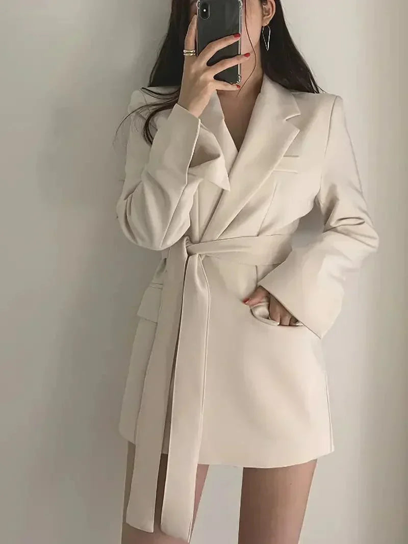 Nélia Robe Blazer Femme – Élégante Robe Tailleur Chic à Manches Longues pour Toutes Occasions