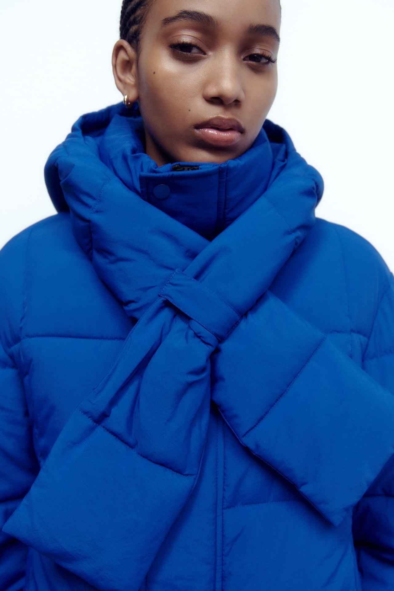 Melai Dámská péřová bunda s detailem šály – Moderní oversize střih & teplý komfort