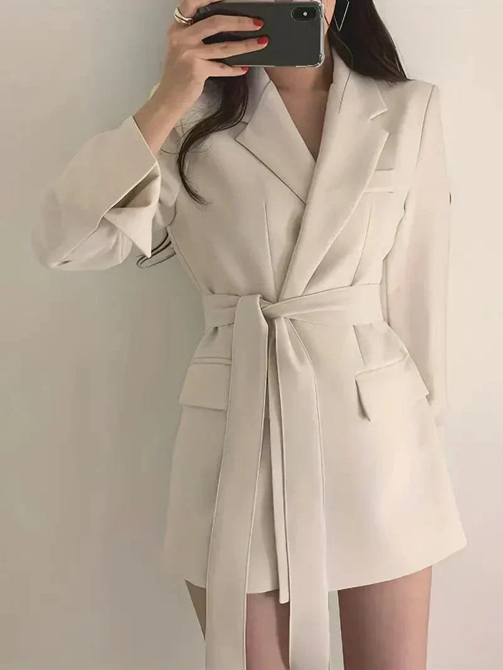 Nélia Robe Blazer Femme – Élégante Robe Tailleur Chic à Manches Longues pour Toutes Occasions