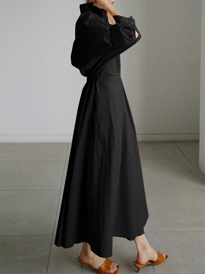 Lucie Robe Midi Femme – Coupe flatteuse avec boutons et design léger & intemporel