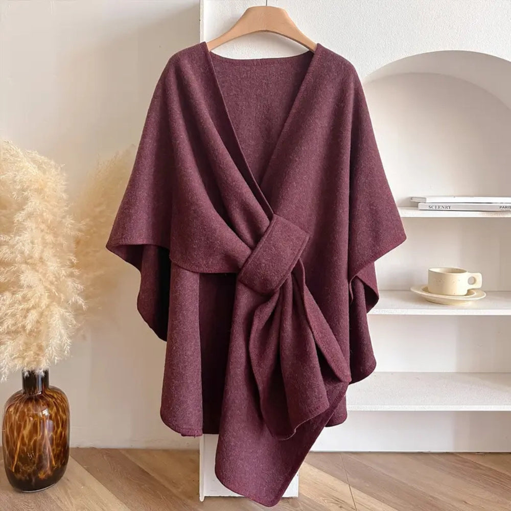 Vivian Manteau Cape Femeie – Poncho de Iarnă Elegant, Rezistent la Vânt, din Microfibre Moi și Călduroase
