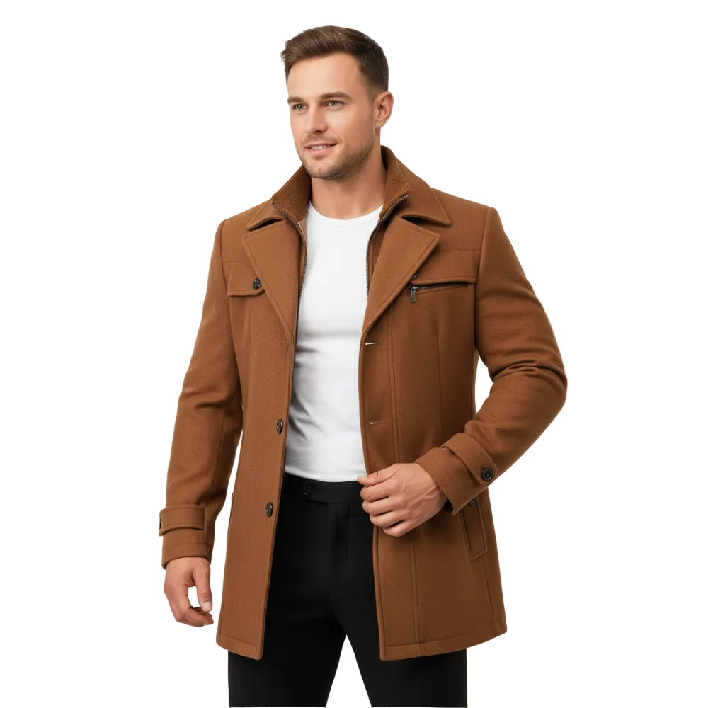 Edwin Manteau Homme – Pardessus Slim Fit Double Boutonnage avec Col Classique