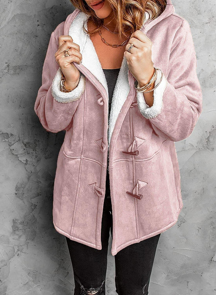 Kiara Manteau Femme en Daim – Élégant Manteau à Capuche Chaud et Confortable pour l’Hiver