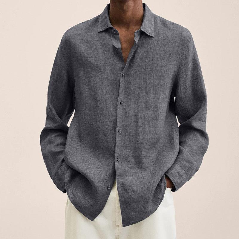 Camicia Giovanni Man - Lin traspirante, maniche lunghe, design classico ed elegante