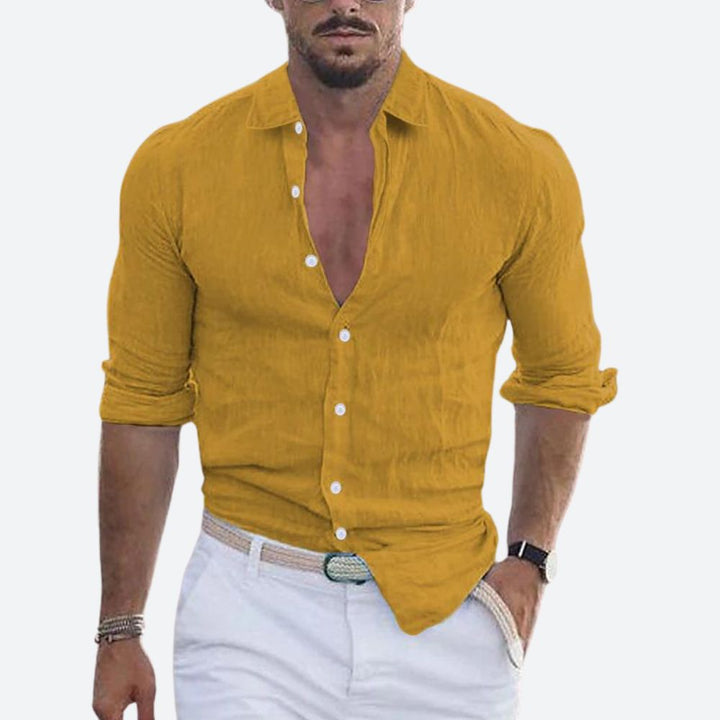 Rogelio | Camicia da uomo con colletto piegato con taglio rilassato per l'estate