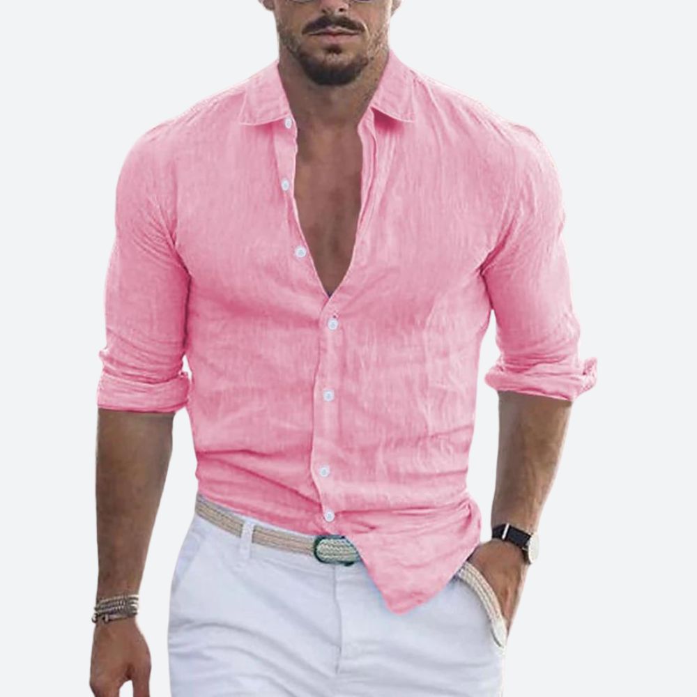 Rogelio | Košile pro muže s klopovým límcem a volným střihem na léto