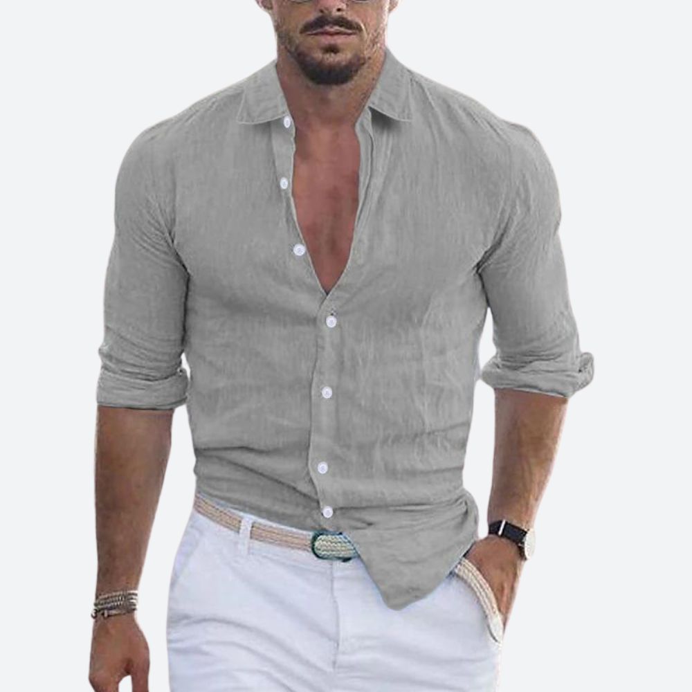 Rogelio | Košile pro muže s klopovým límcem a volným střihem na léto