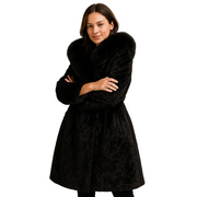 Gillian Faux Fur Coat for Women – Luxury Winter Coat Elegant A-Line Cut