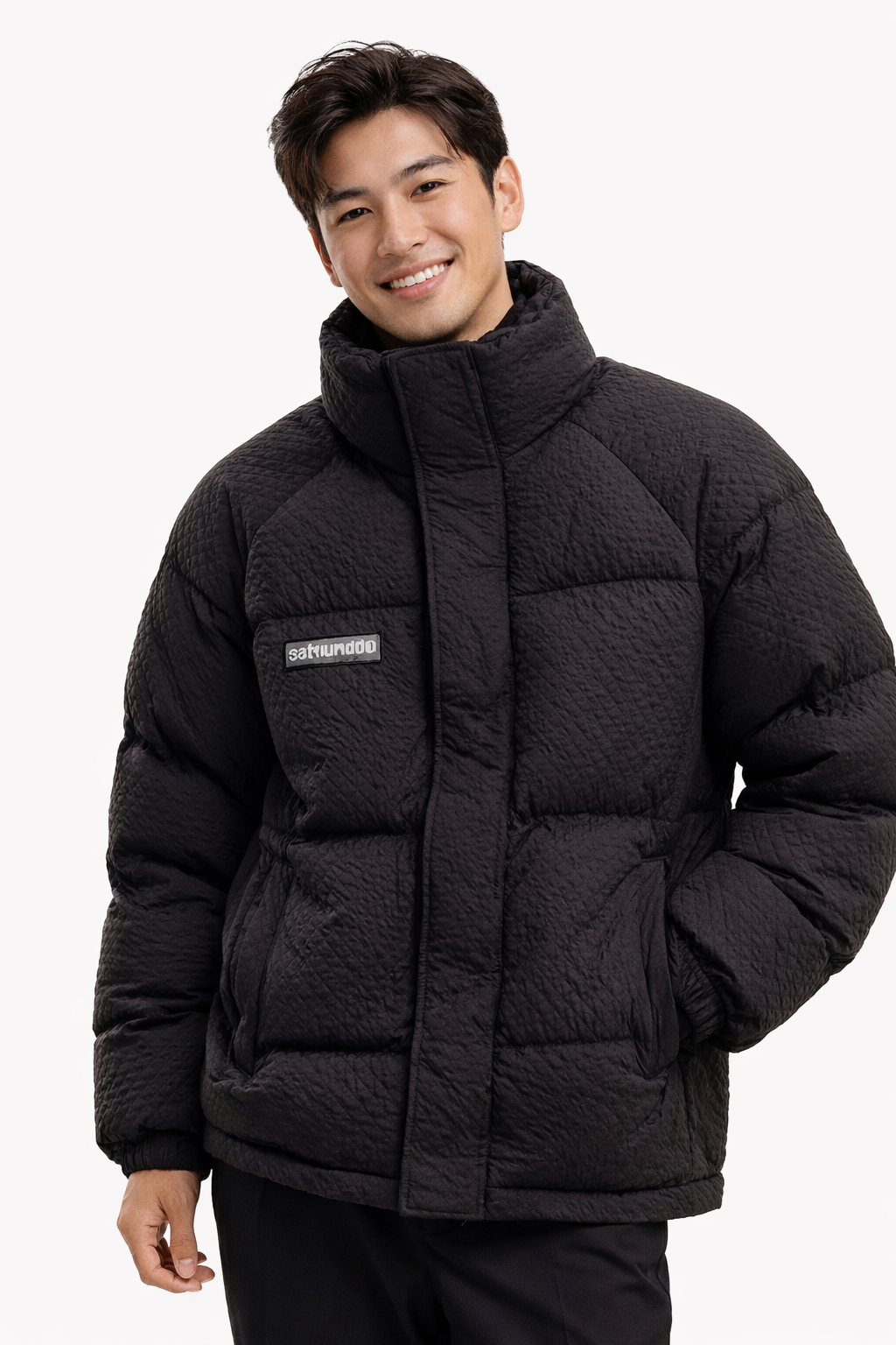 Alex Kurtka Puchowa Gruba Męska – Stójka, Luźny Krój i Miejski Styl Zimowy