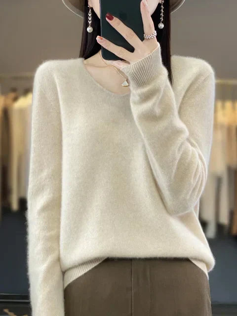 Lily Pull Femme – Tricot Élégant en Mélange Doux & Confortable à Manches Longues