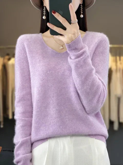 Lily Pull Femme – Tricot Élégant en Mélange Doux & Confortable à Manches Longues