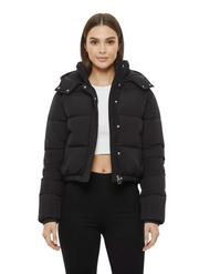 Amara Women's Pleated Slim-Fit Jacket – Elegant Mid-Length Jacket with Stretch & Long Sleeves