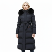 Amey Damen-Wintermantel mit Pelzkragen – Tailliert, Warm & Elegant